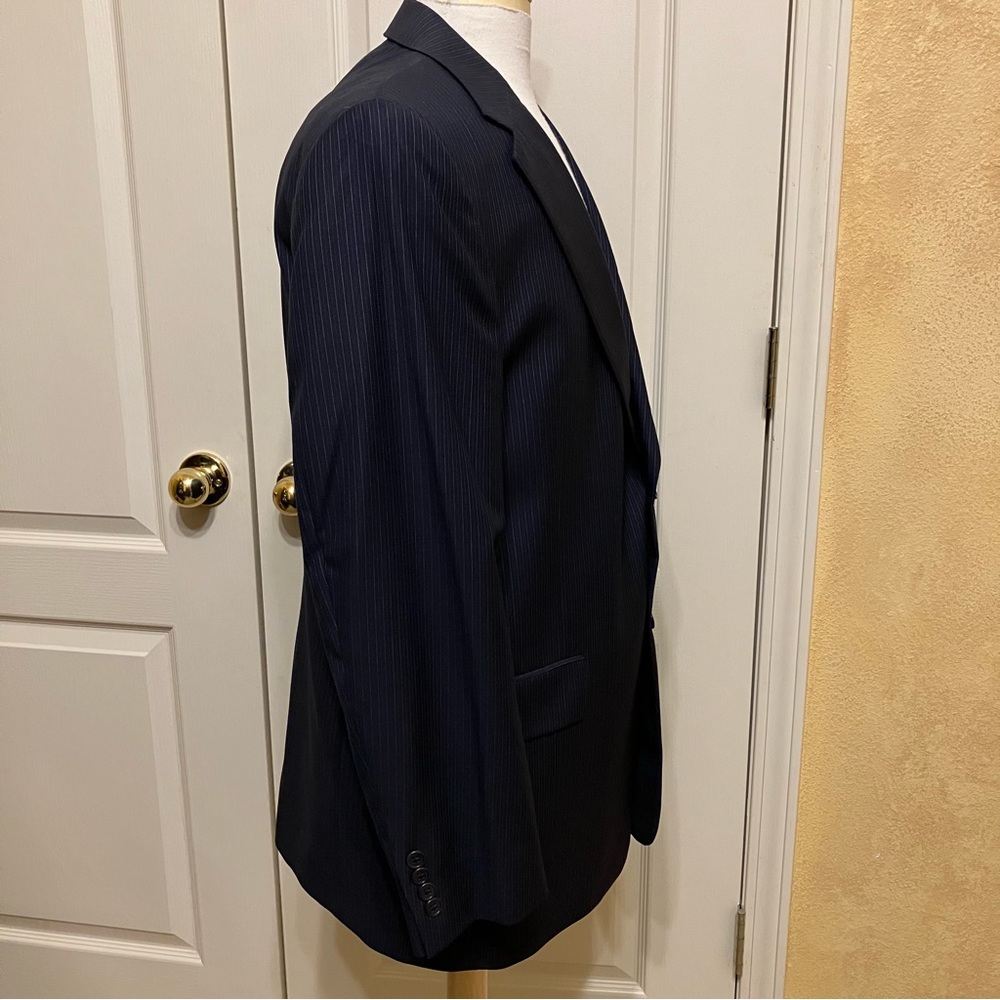 DANIEL CREMIEUX Blazer SUIT JACKET Loro Piana BLUE Pinstripe - Sz 40 R Excellent - Picture 7 of 14